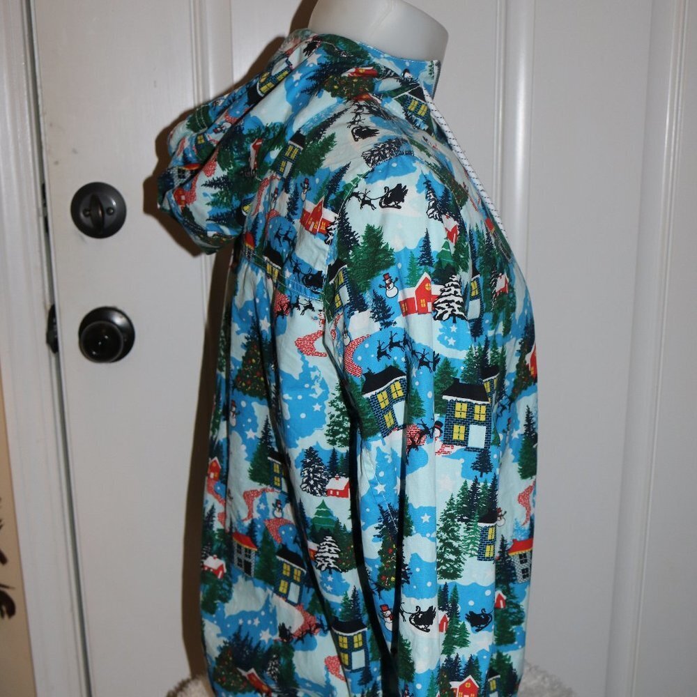 Denim & Flower Ricky Singh mens Christmas Village print zip-up hoodie M 40 - Picture 4 of 9